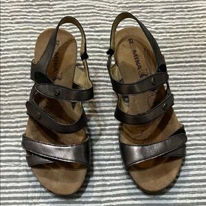 Romika Women's Metallic Black Sandals